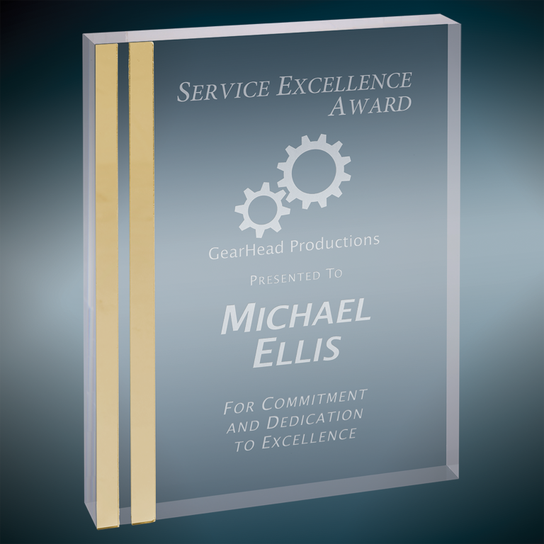 4" x 6" Gold Rectangle Acrylic Award