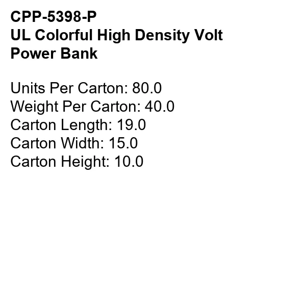 UL COLORFUL HIGH DENSITY VOLT POWER BANK 5