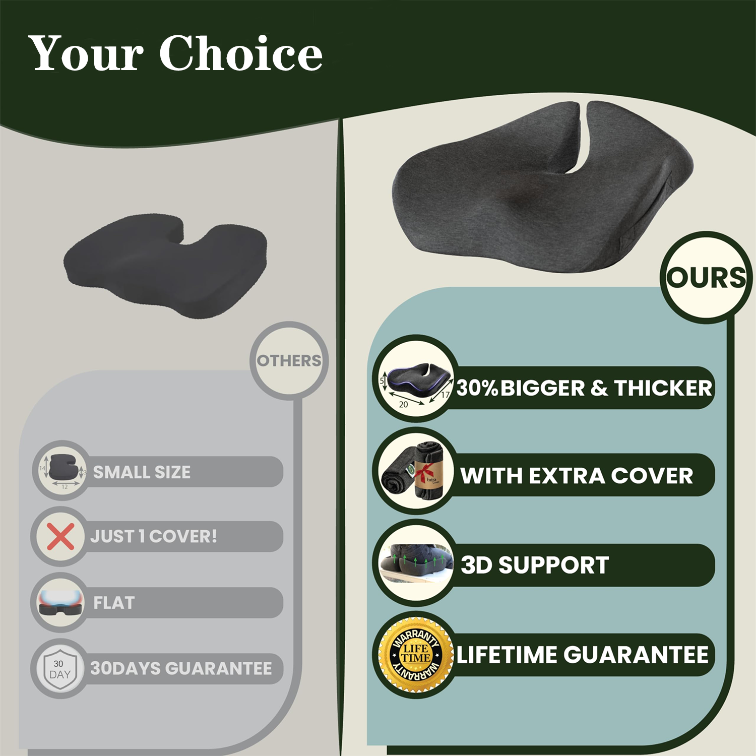 Memory Foam Cushion for Back Pain Relief 4