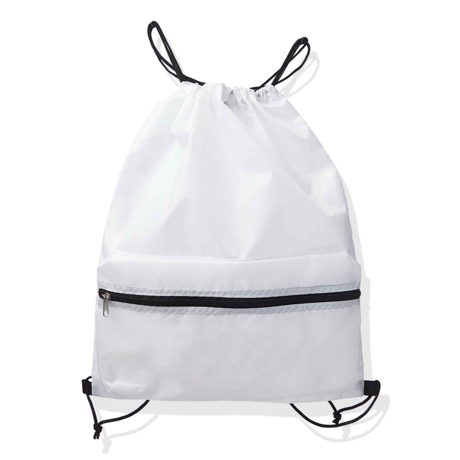 Drawstring with Front Large Zipper Pocket (14.56" x 18.11") 2