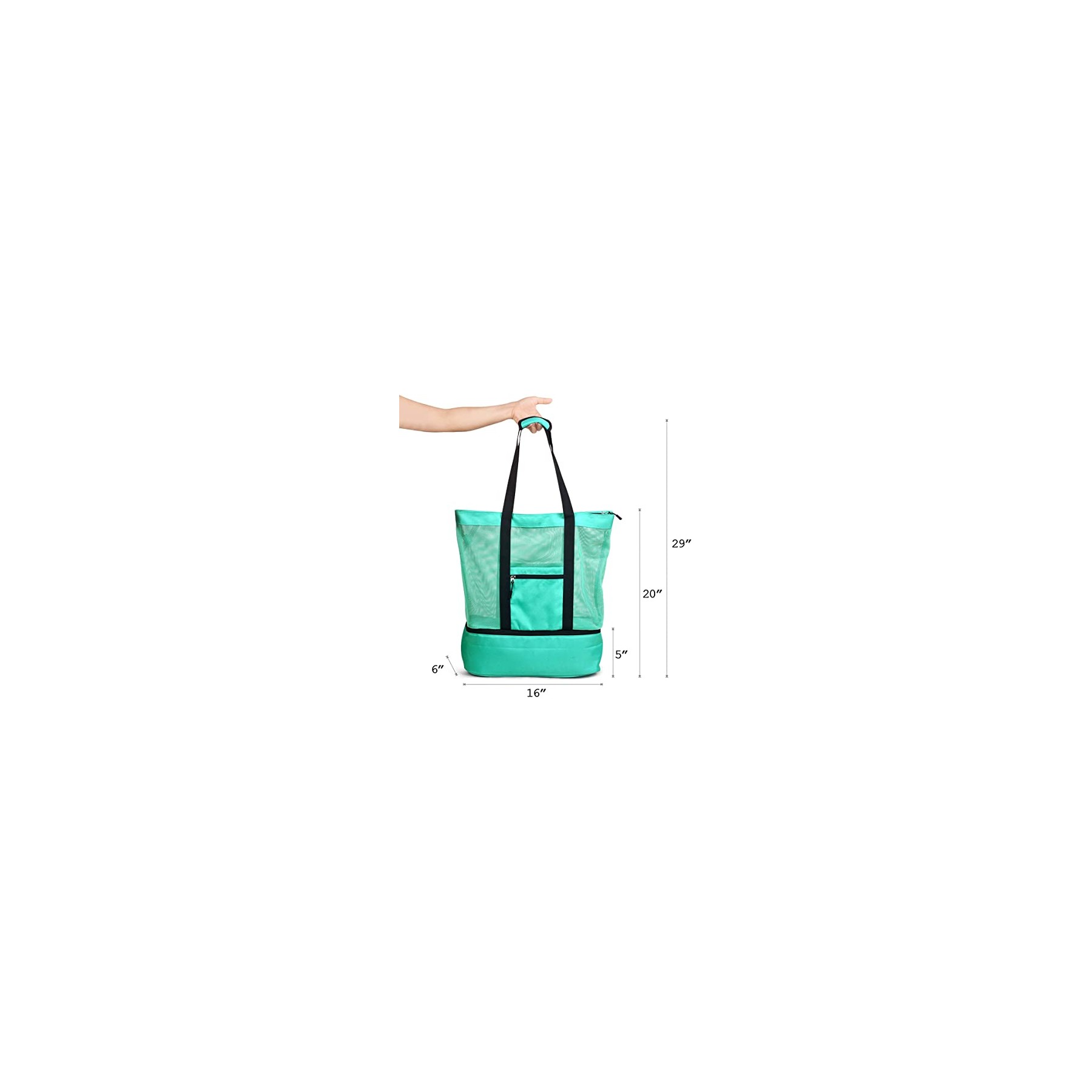 Mesh Beach Bag Tote with Insulated Cooler 3