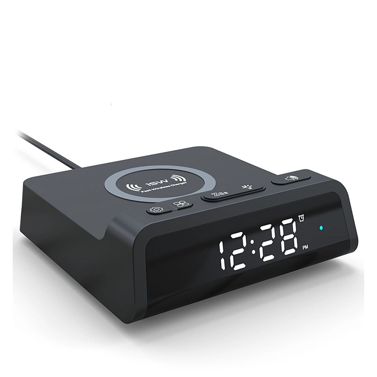 15W Wireless Charger Alarm Clock 4