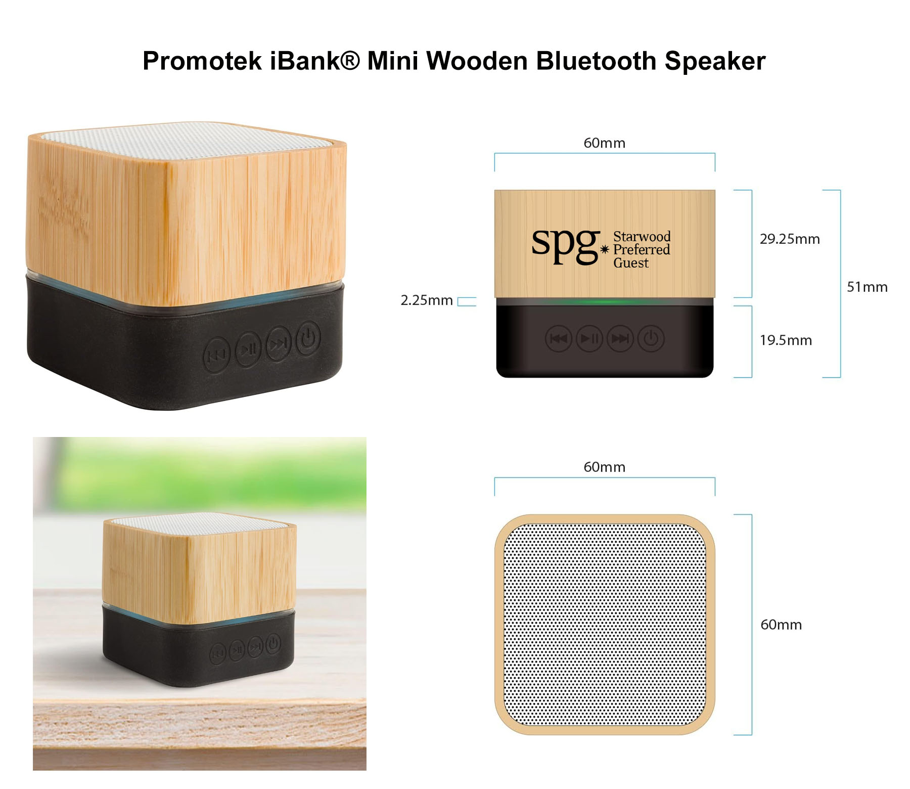 iBank ® Mini Wooden Bluetooth Speaker 2