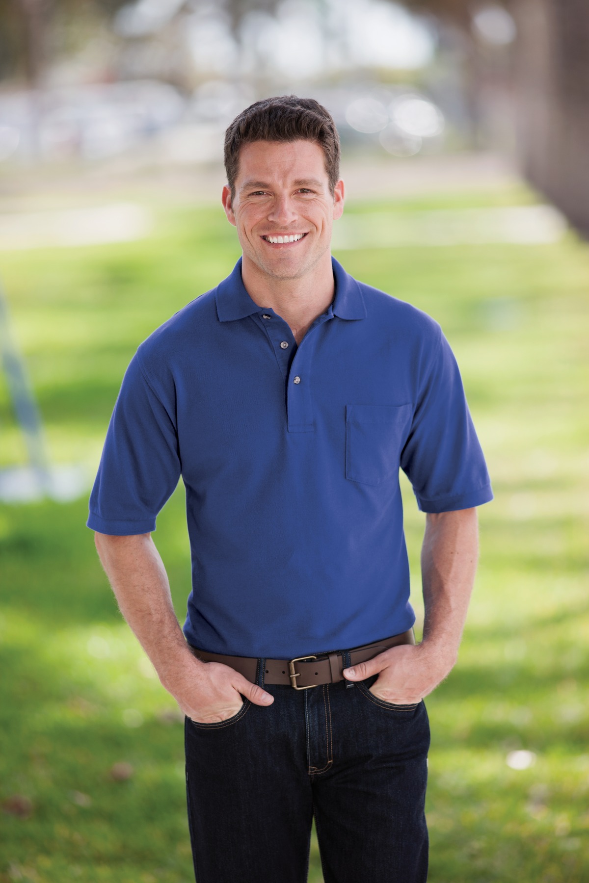 Heavyweight Cotton Pique Polo with Pocket