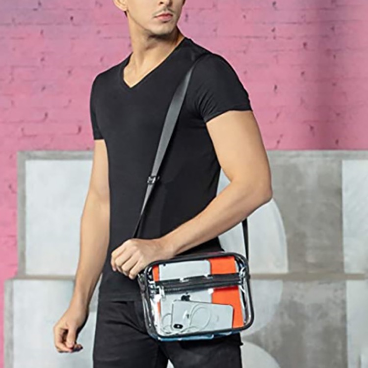 Clear PVC Crossbody Messenger Shoulder Bag w/Adjustable Strap 6
