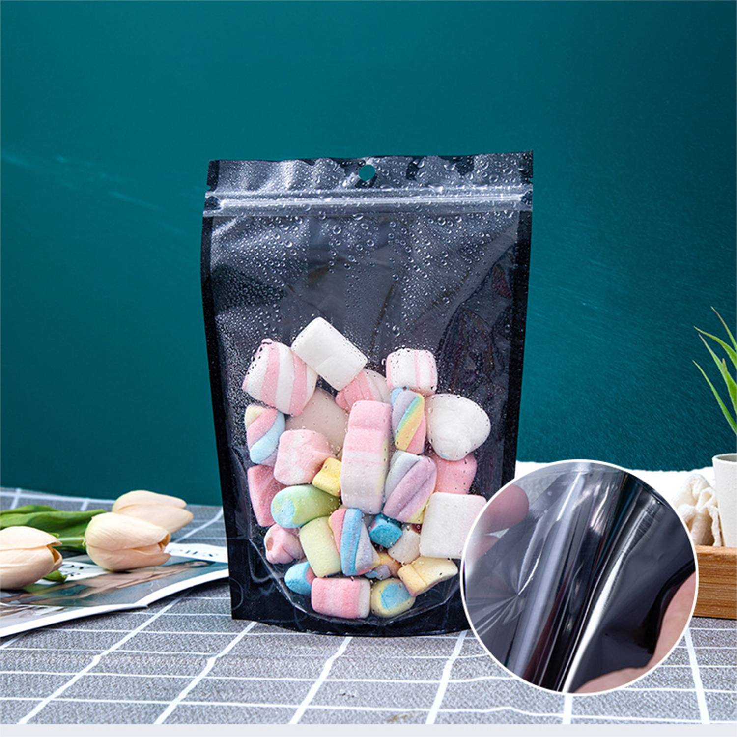 Food Storage Mylar Packaging Pouch Bag w/ Clear Window 5