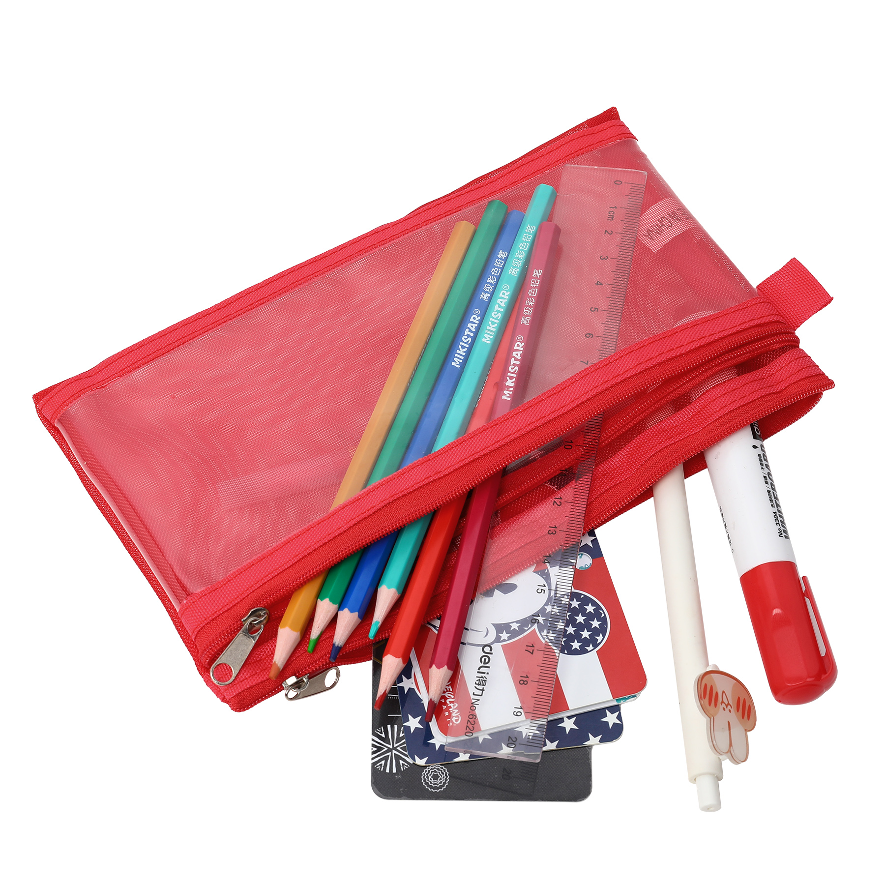 Twin Pocket Mesh Pencil Pouch 11