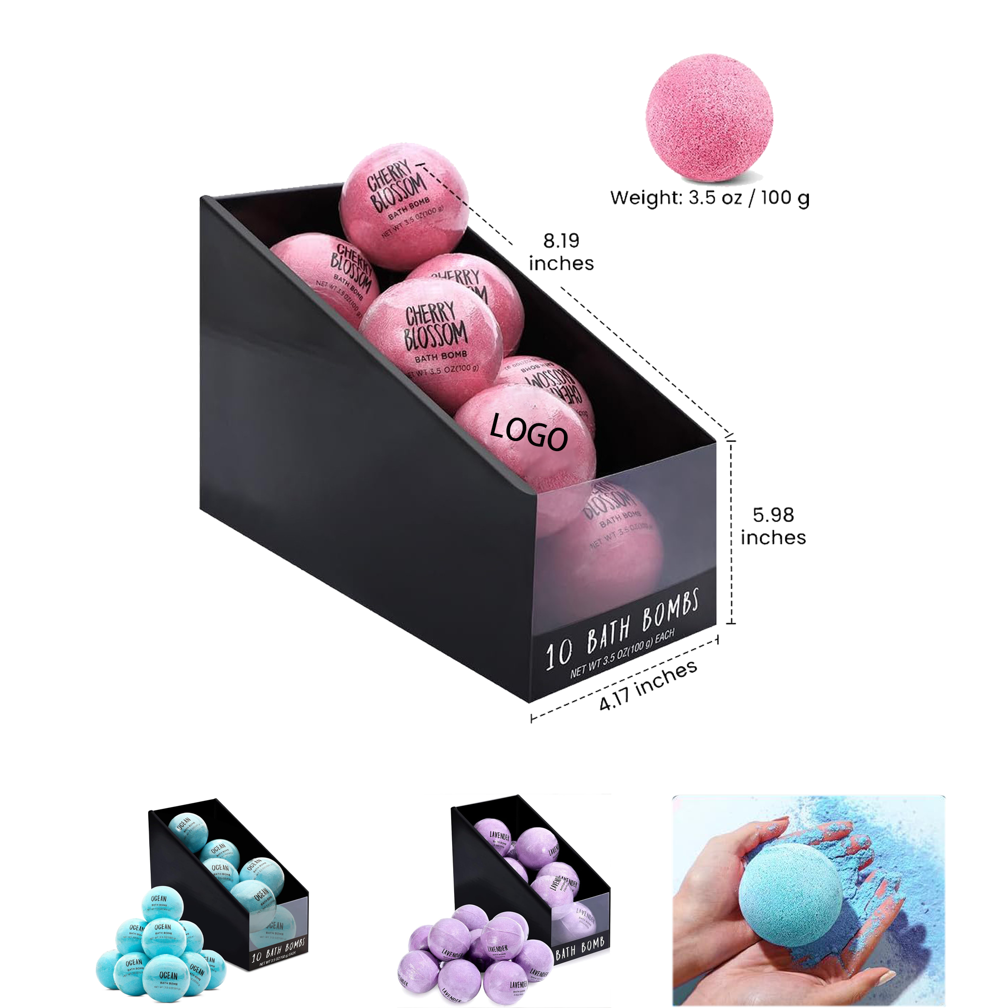 3.5 oz Natural Sea Salt Essential Oil Bath Balls 2