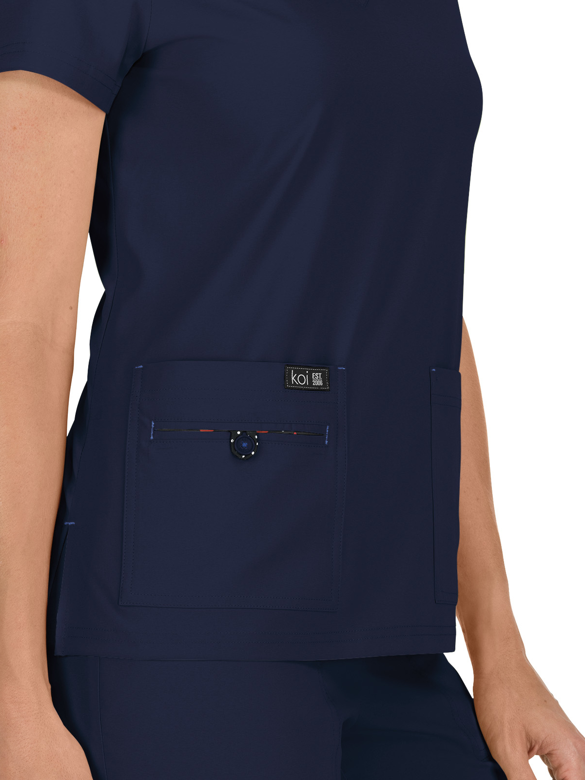 koi - Basics - Women's Four-Pocket Stretch V-Neck Becca Top 52