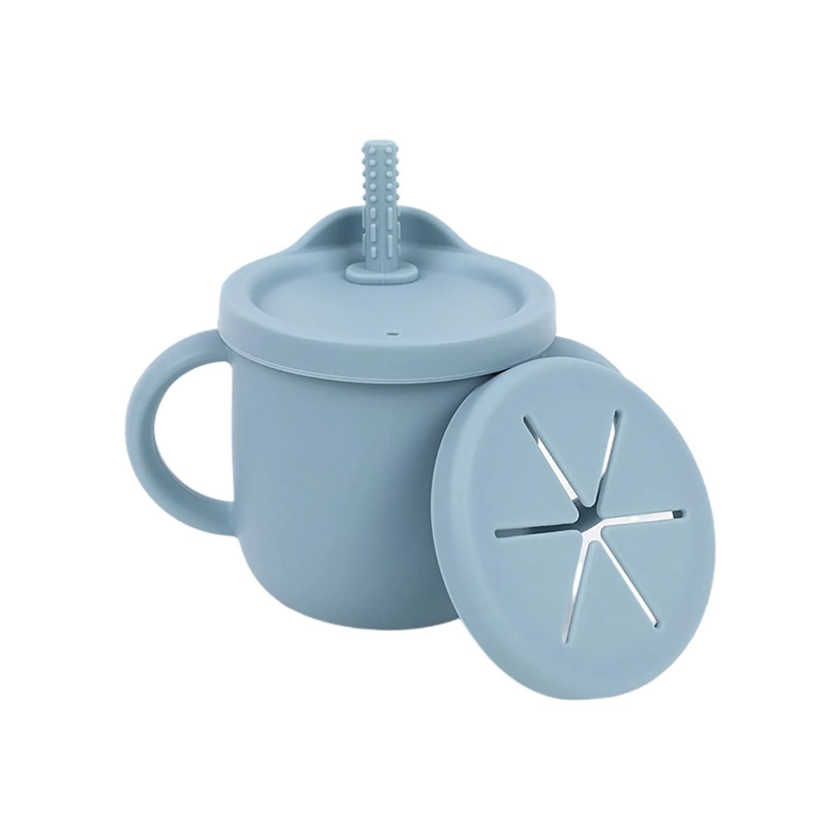 Silicone Toddler Cup with Straw Stopper and Dual Lids 7