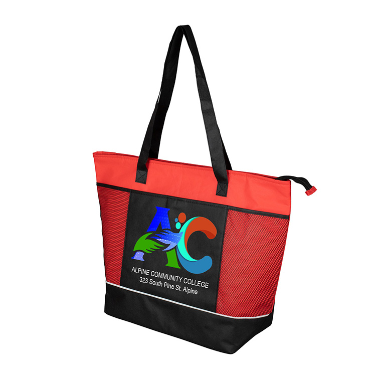 22"W x 16"H x 7 ½"Gusset - "FROST LINE" Super-Sized Insulated Zipper Cooler Tote 11