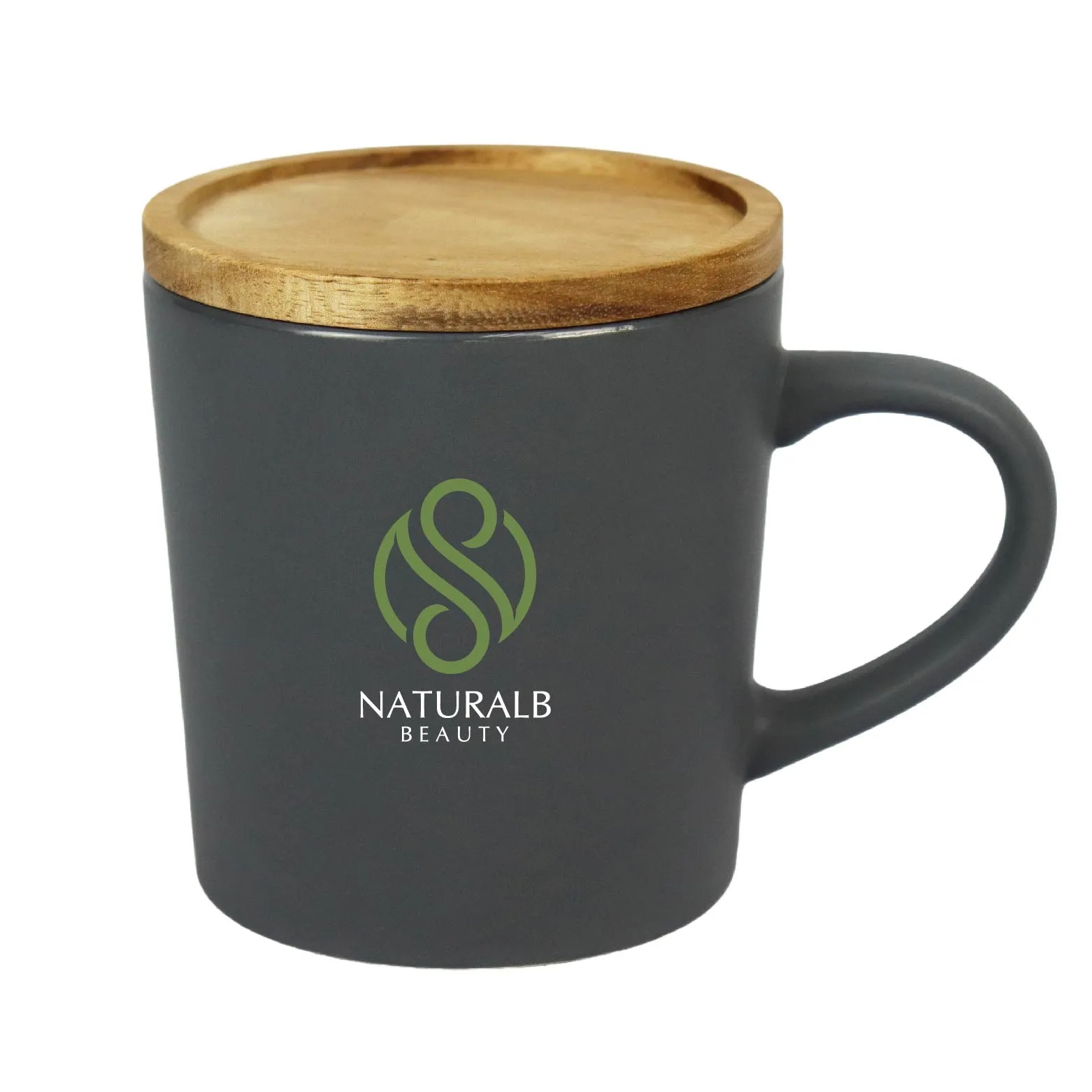 EcoChic Ceramic Mug with Wooden Lid 6