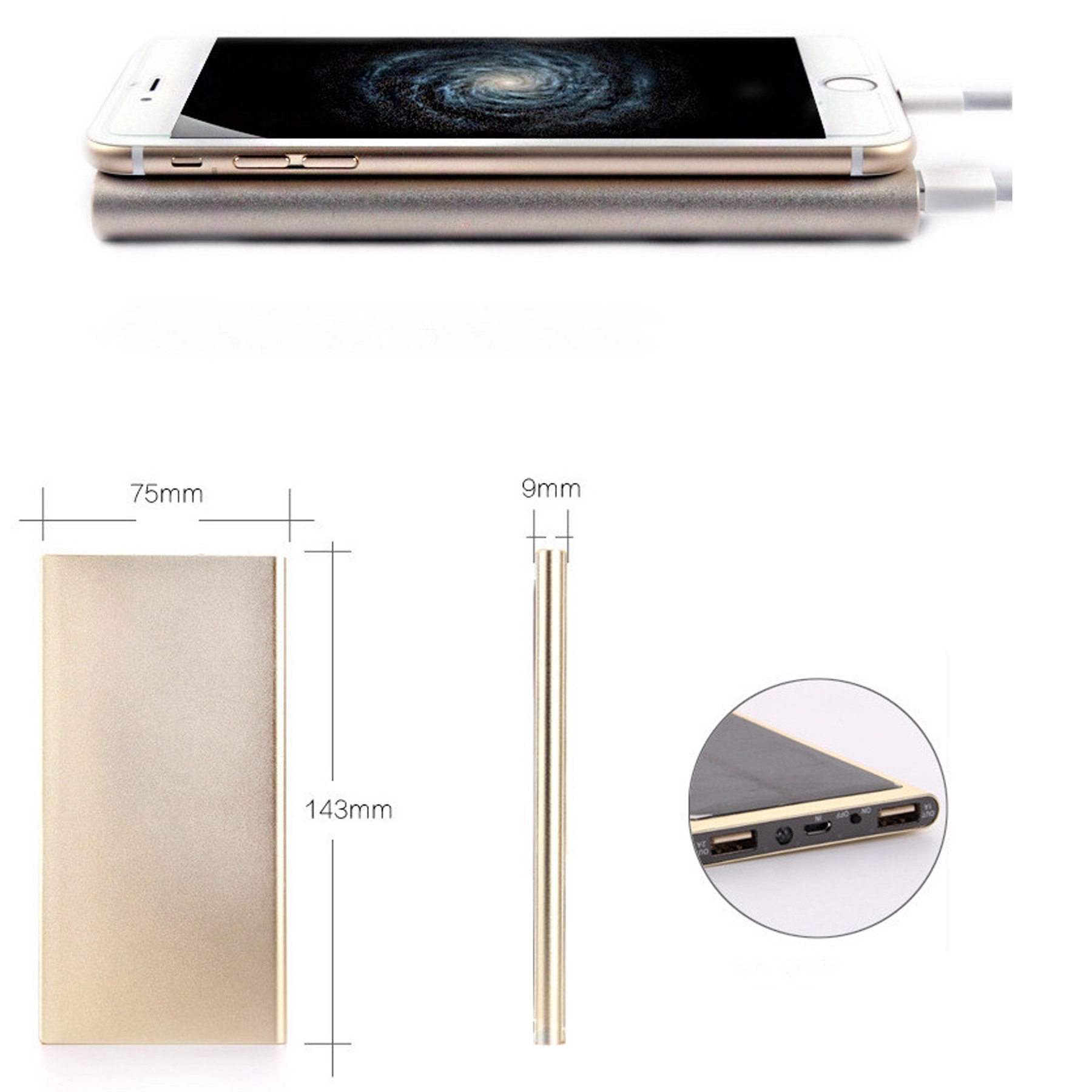 Slim Aluminum Solar Power Bank with 8000mAh Battery 8
