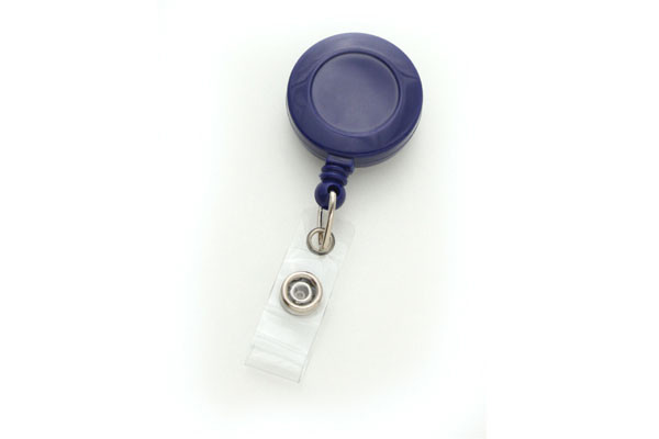 Custom Round Plastic Clip-On Badge Reel (Blue) 1