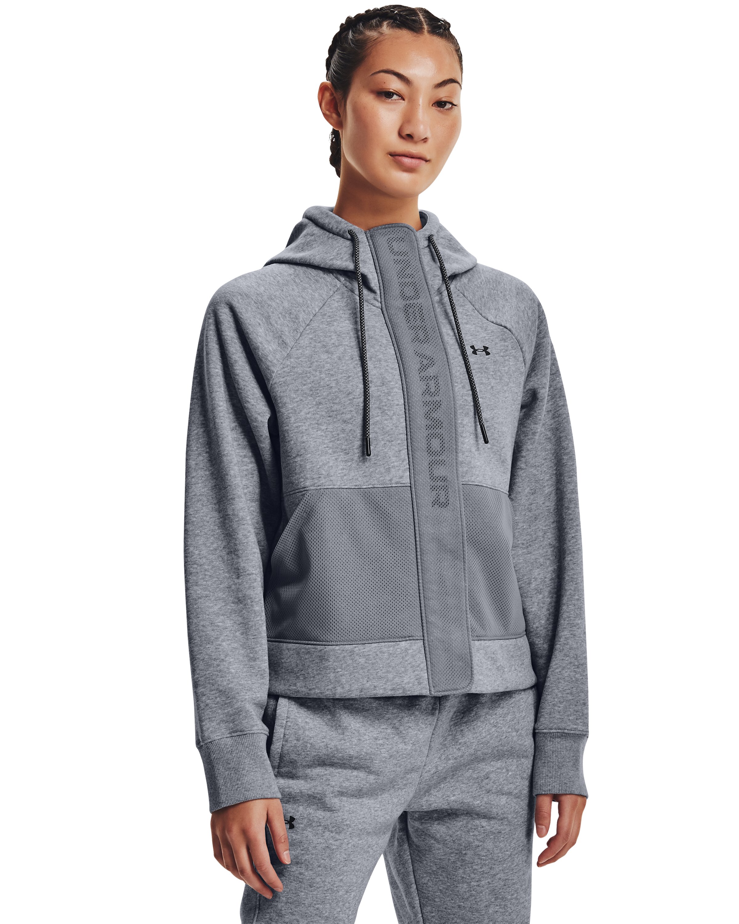 Women's UA Rival Fleece Mesh Full-Zip Hoodie  2