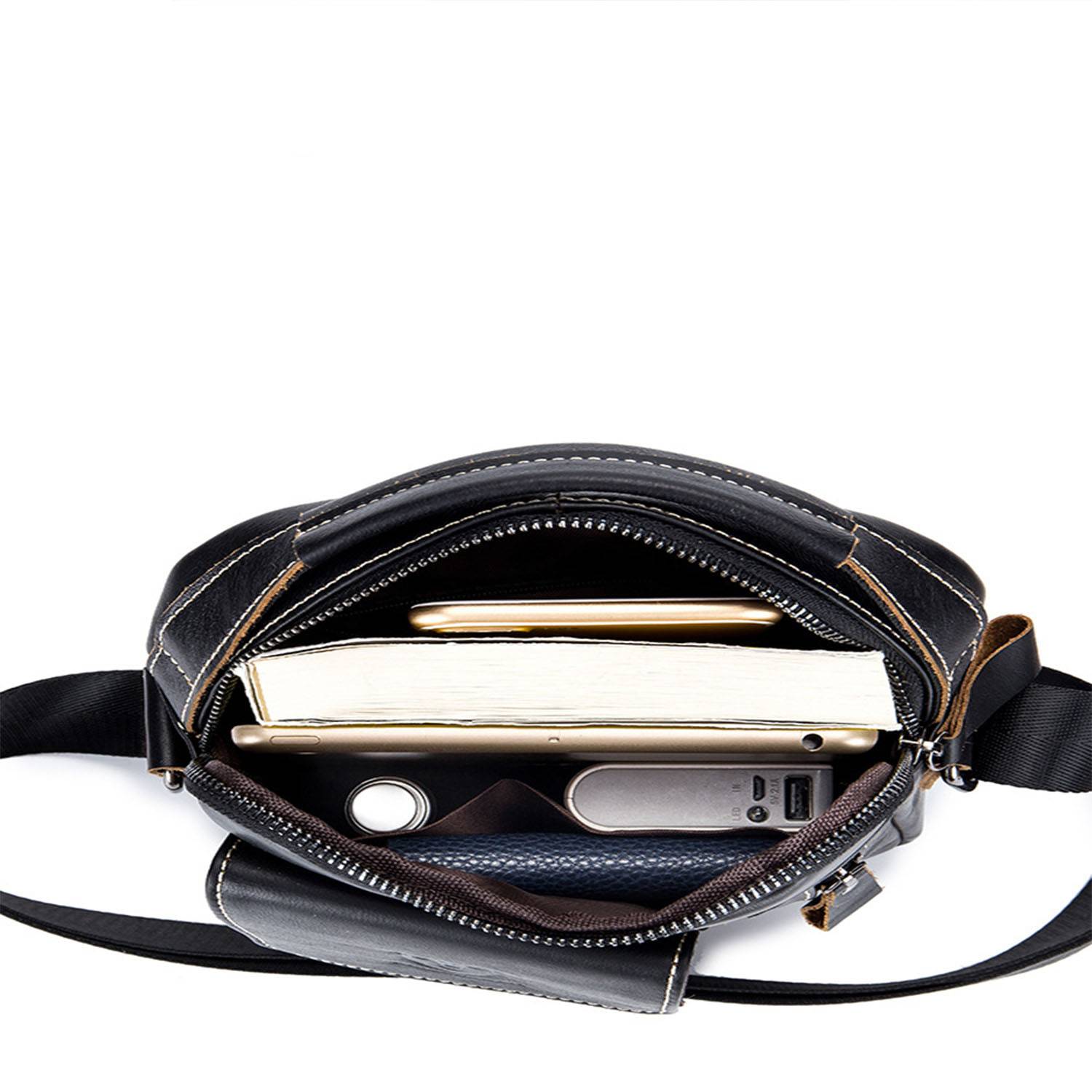 Genuine Leather Men's Retro Fashion Crossbody Bag 4