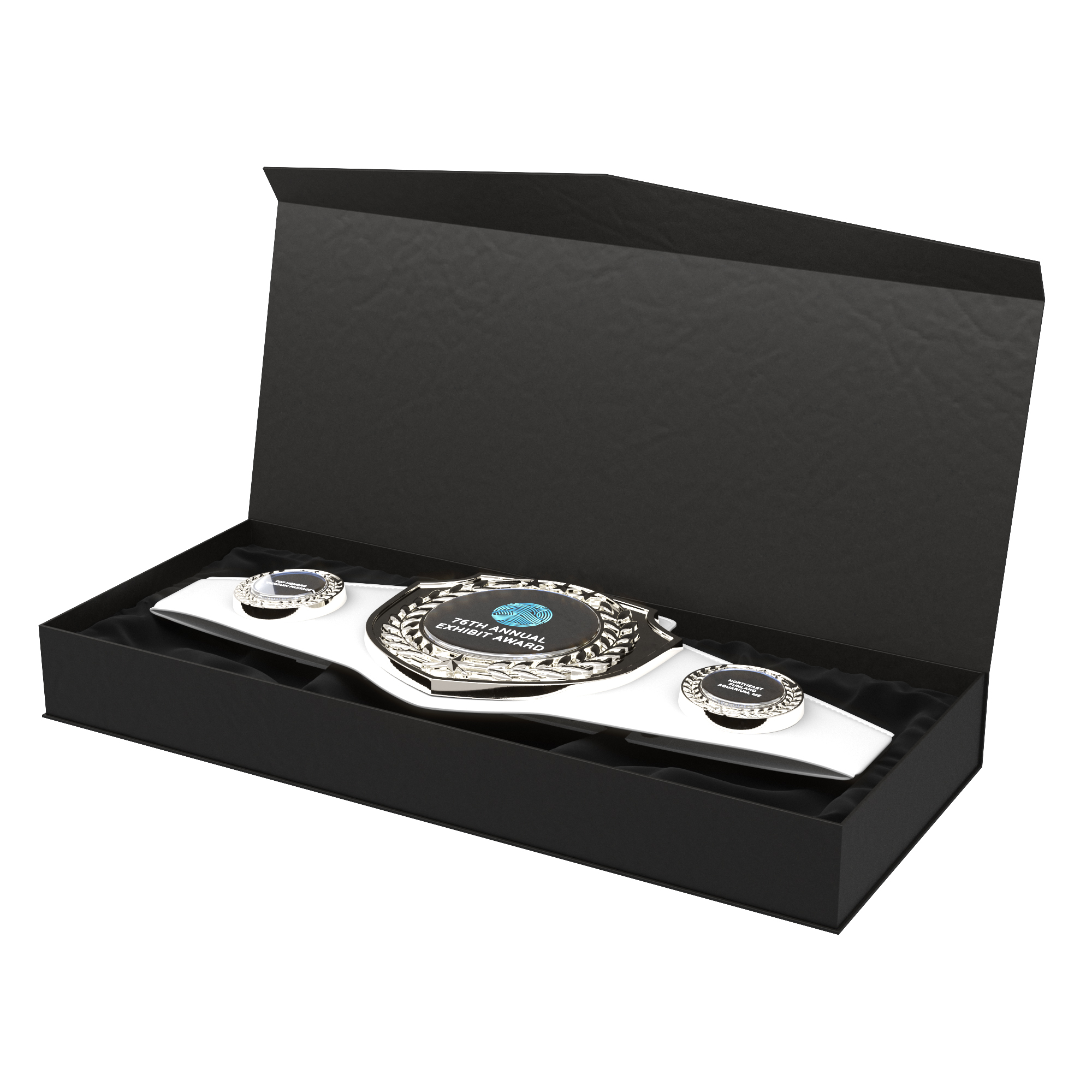 Express Vibraprint® Bright Silver Champion Award Shield Belt 25