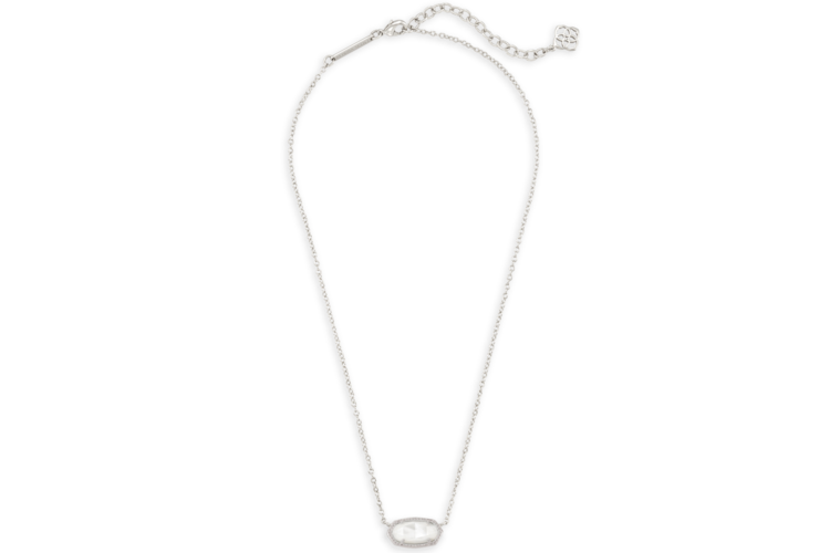Kendra Scott Elisa Silver Pendant Necklace in Ivory Mother-of-Pearl 2