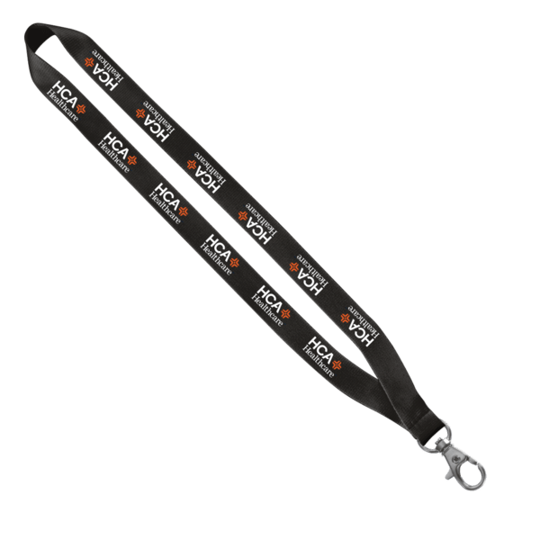 3/4" Polyester Lanyard with Sewn Silver Metal Split-Ring 128