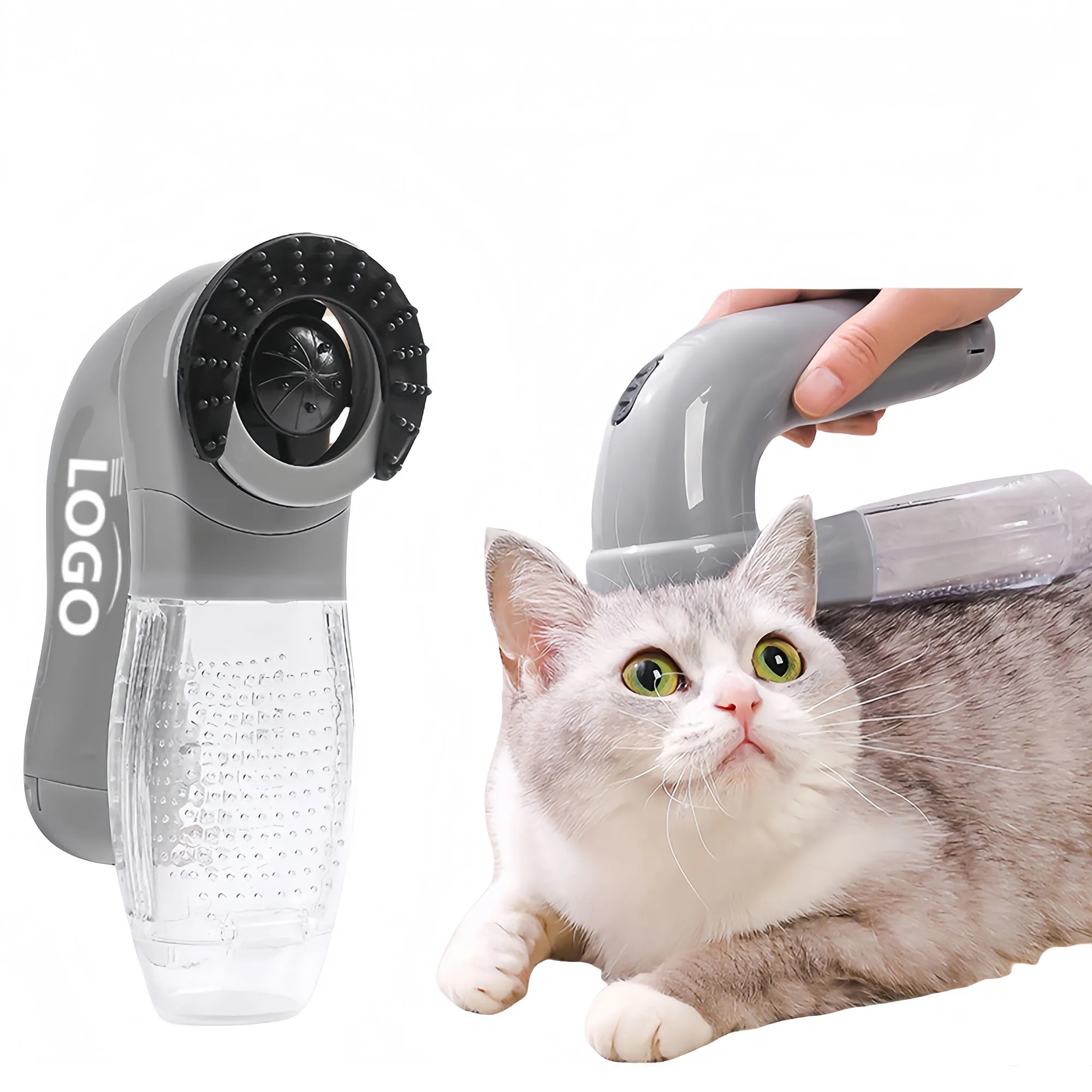 Portable Pet Hair Vacuum With 6-Blade Grooming System