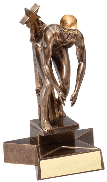 8 1/2" Tall Swimming Female Superstar Resin Award 1
