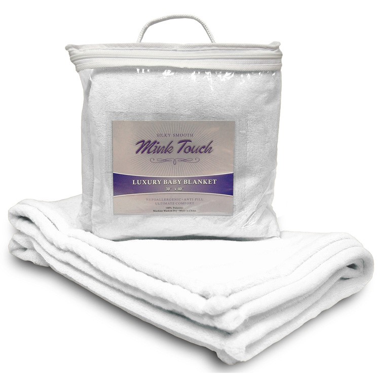 White Micro Fleece Crib Blanket 2