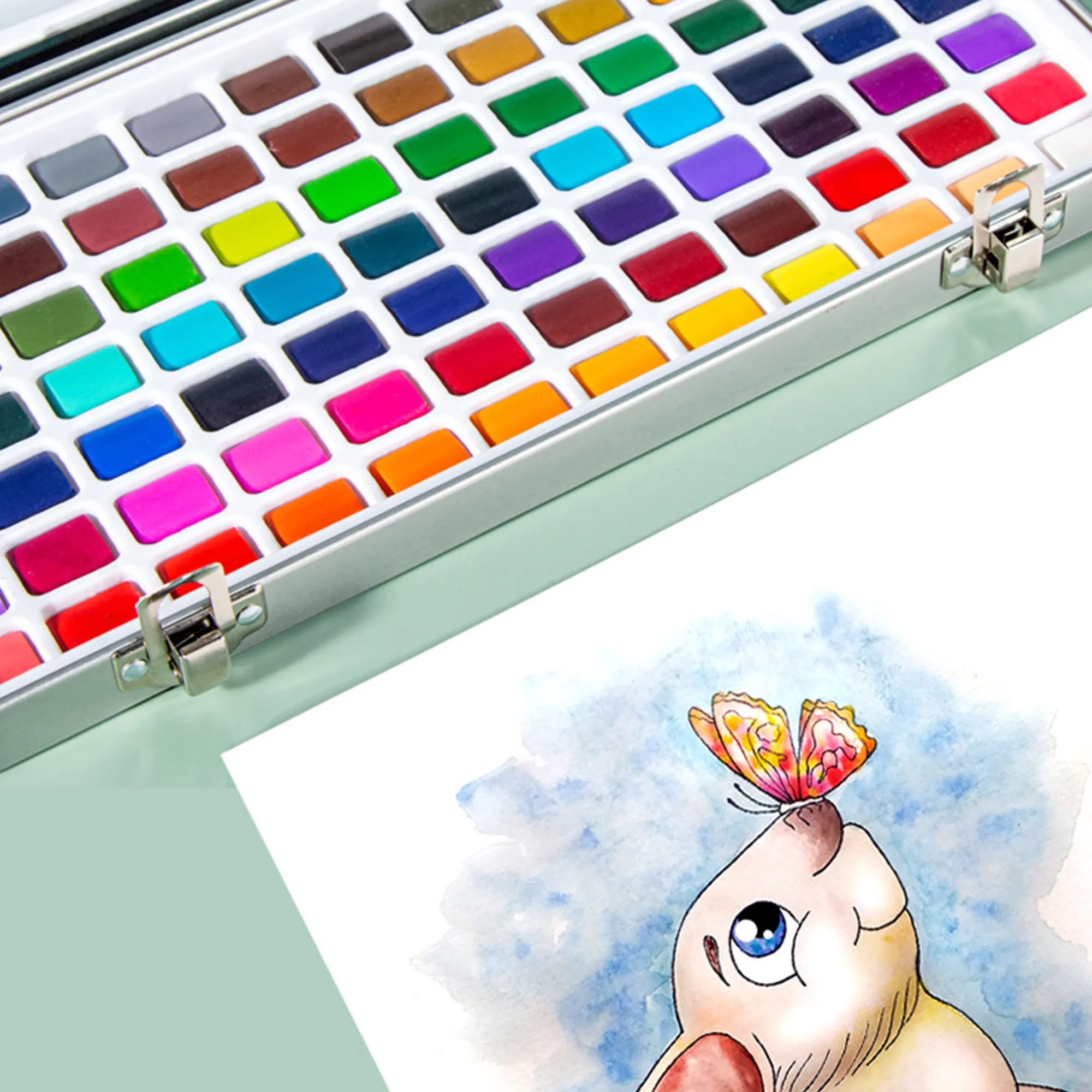 100-Color Solid Watercolor Paint Set 6