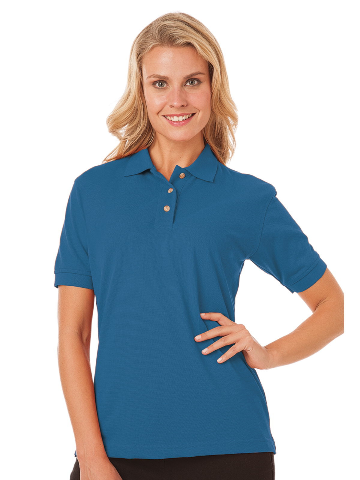 Blue Generation - Women's Pocketless Superblend Pique Polo 11