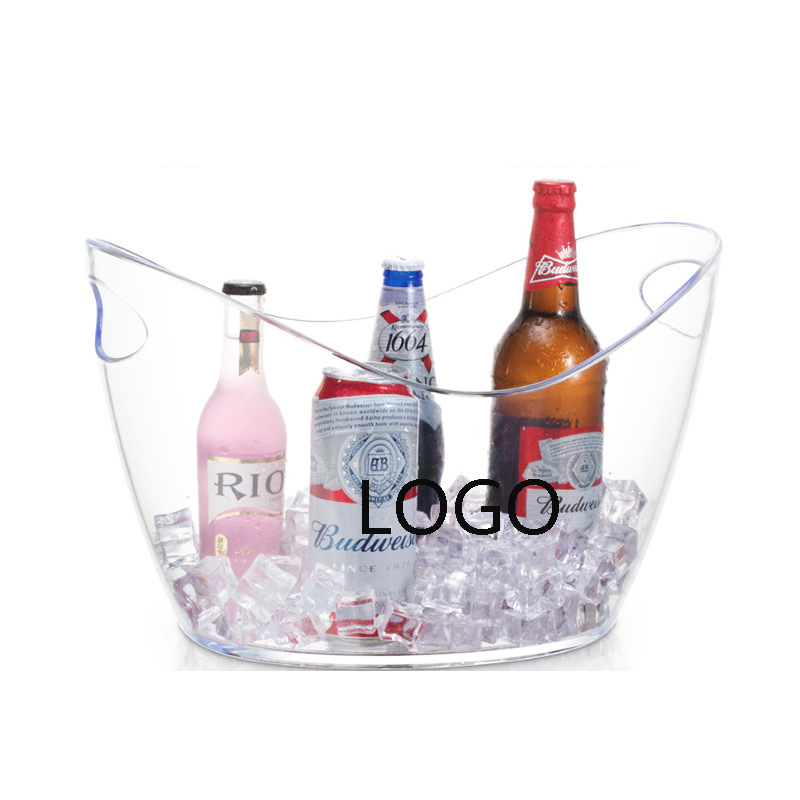 12L Plastic Oval Storage Tub Ice Bucket Cocktail Bottle Holder 2