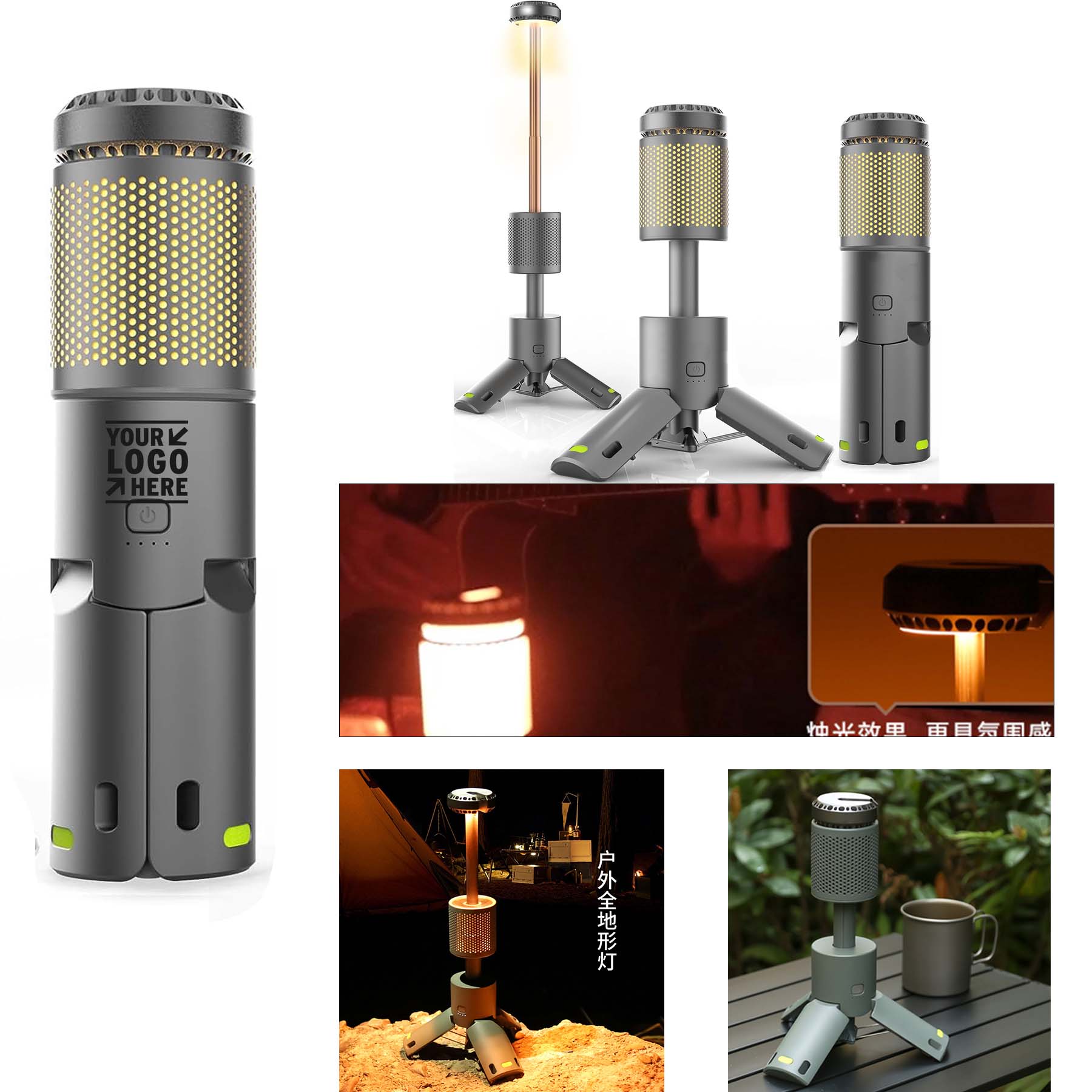 10000mAh IPX7 Waterproof Rechargeable Led Camping Portable Telescopic Night Lantern Light 2