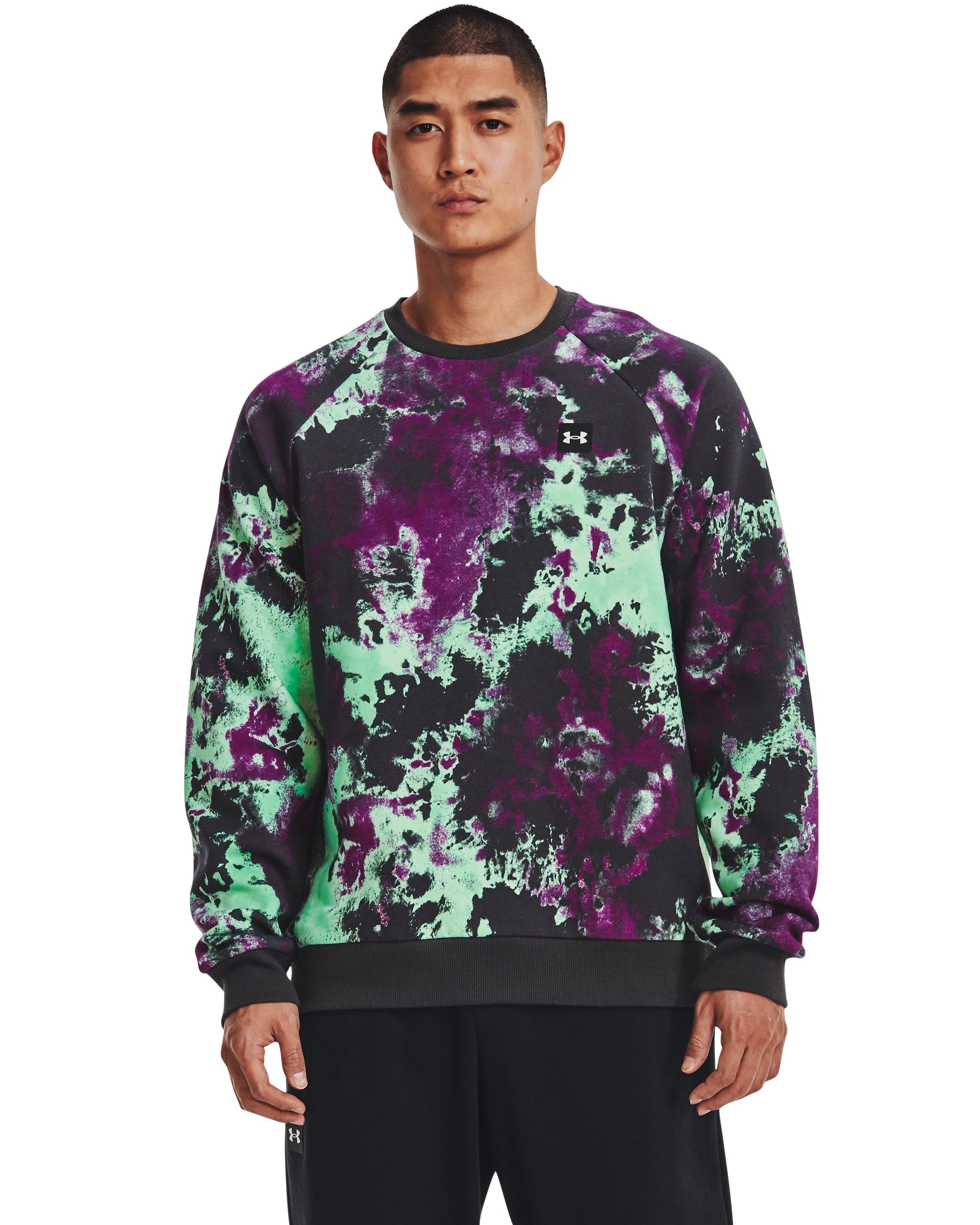 Men's UA Rival Fleece Hyper Dye Crew, custom hoodie or sweatshirt with logo imprint 2