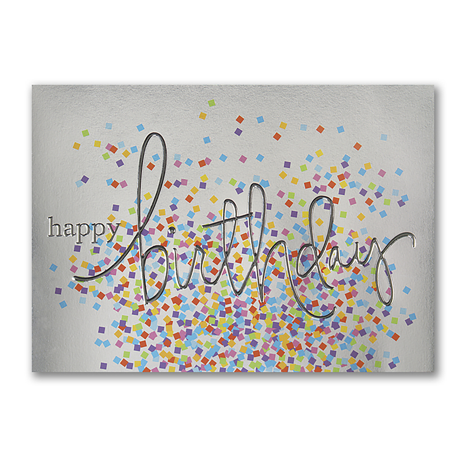 Confetti On Silver Birthday Card 1