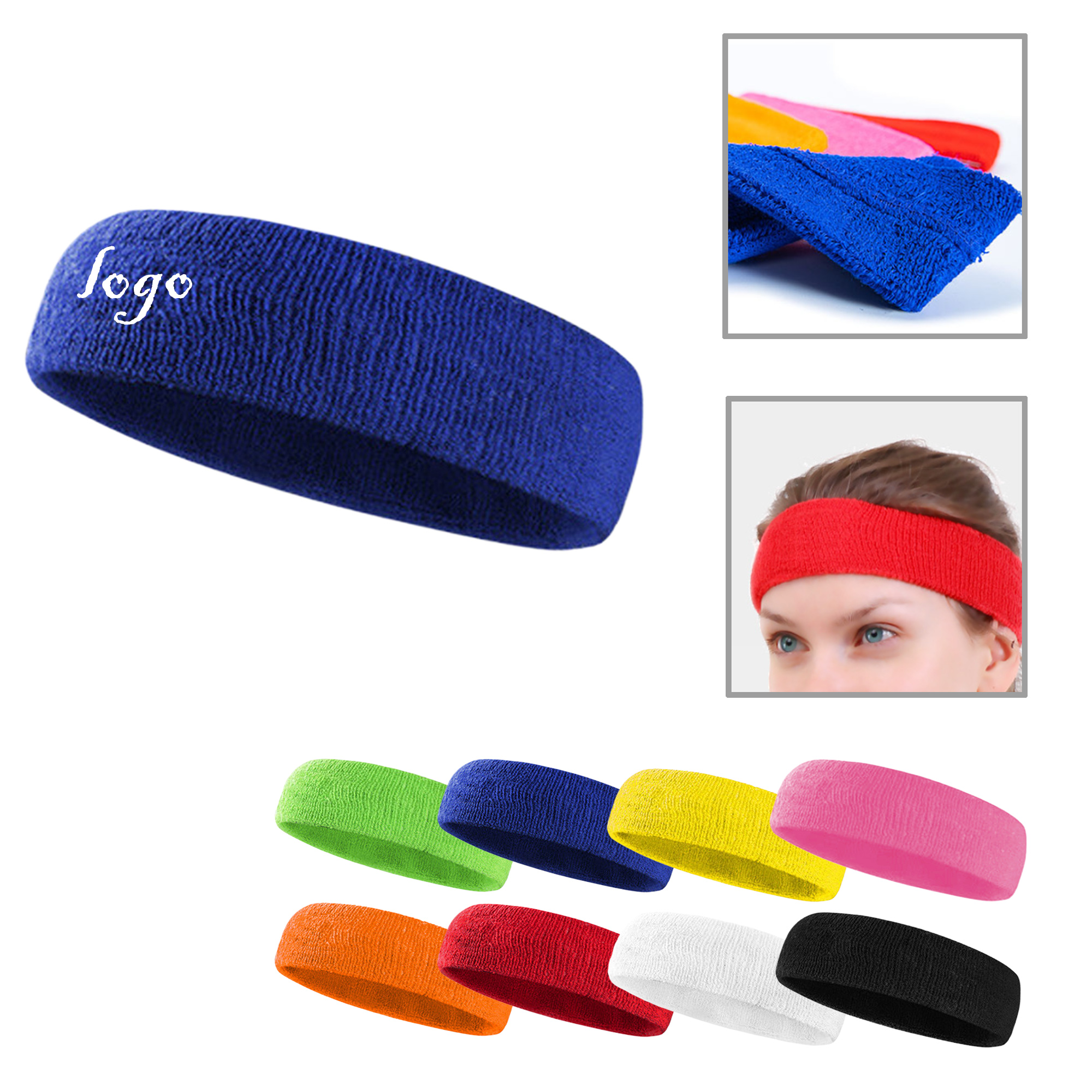 MOQ100 Custom Embroidered Sports Headbands 3