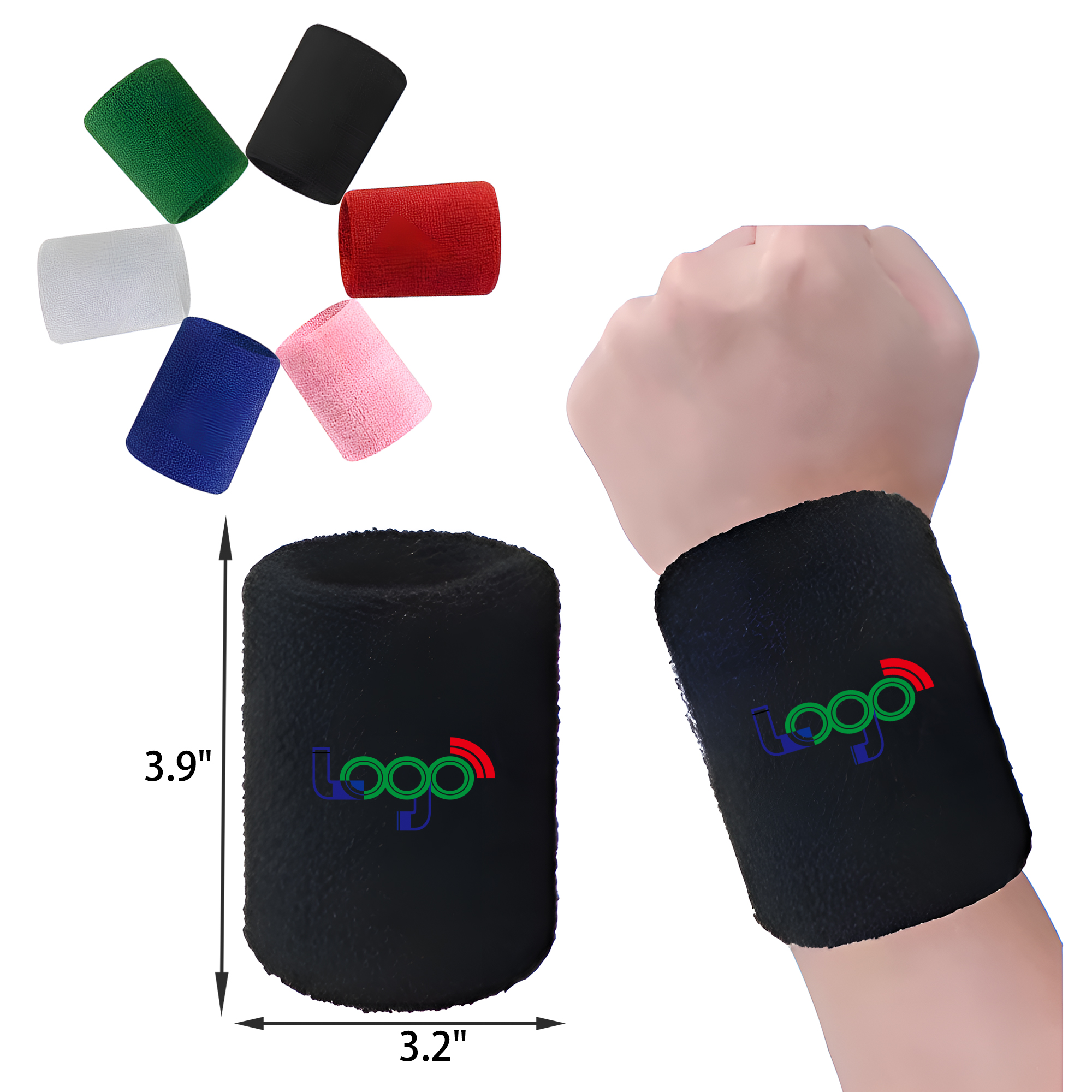 MOQ 50 PCS Absorbent Cotton Sports Wristband 7