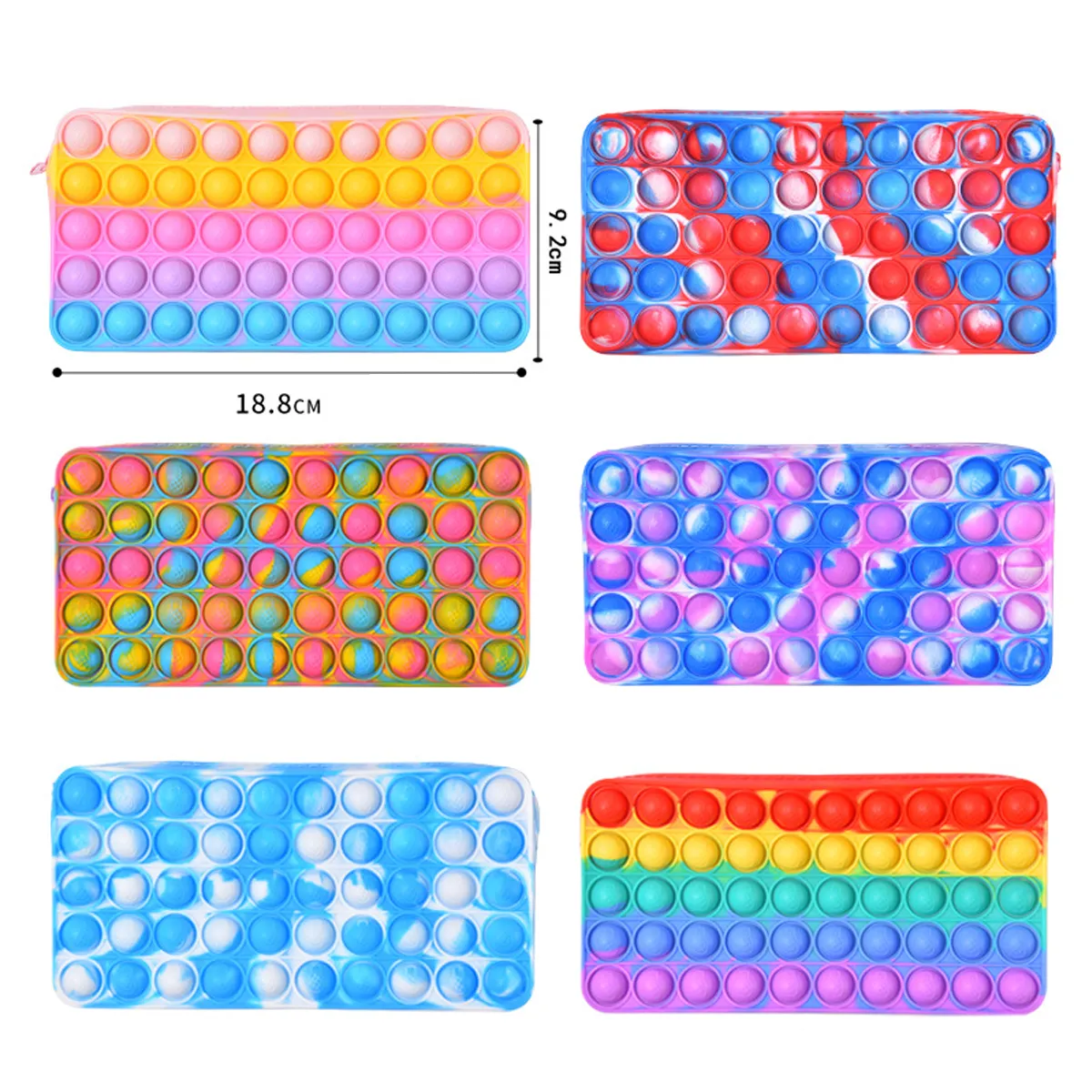 Pencil Case Sensory Silicone Bubble Toy Stationery 5