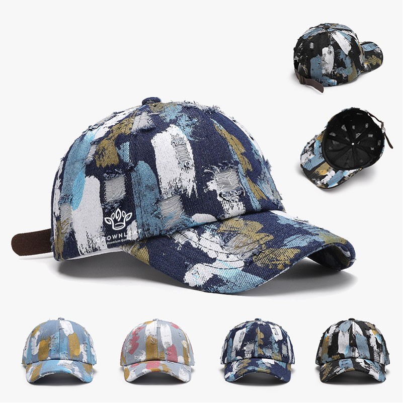 Distressed Denim Baseball Cap 2