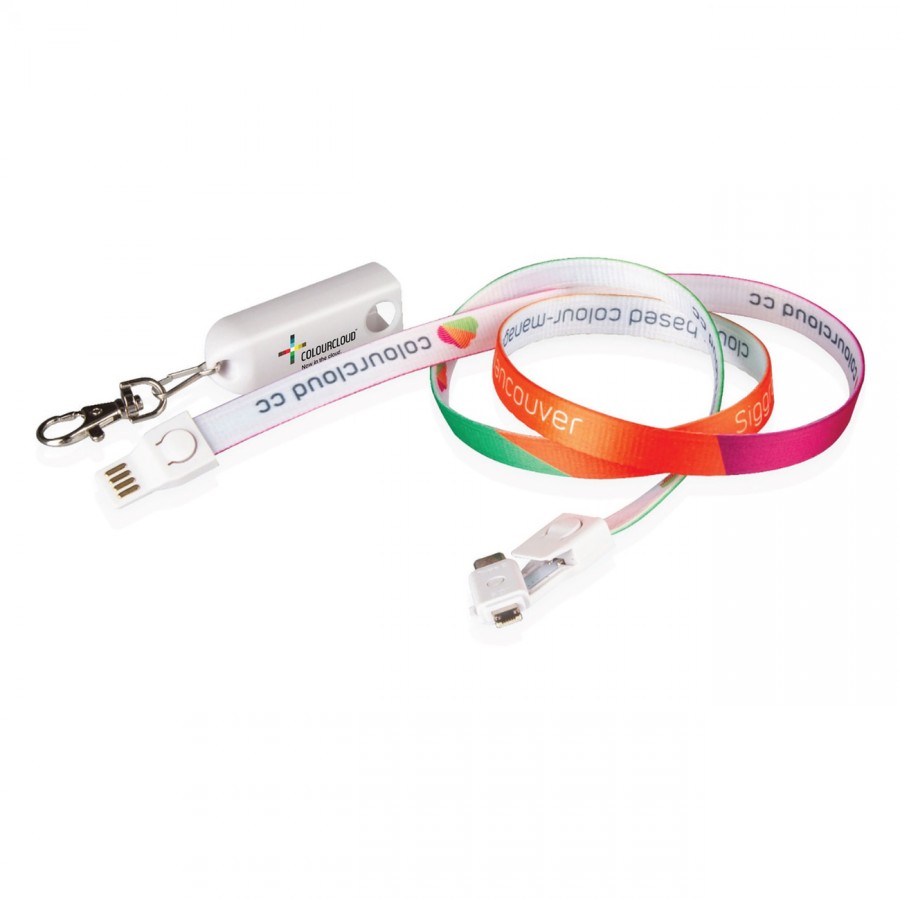 3-in-1 Lanyard Charging Cable Supports Full Color Printing And Most Cell Phones 2