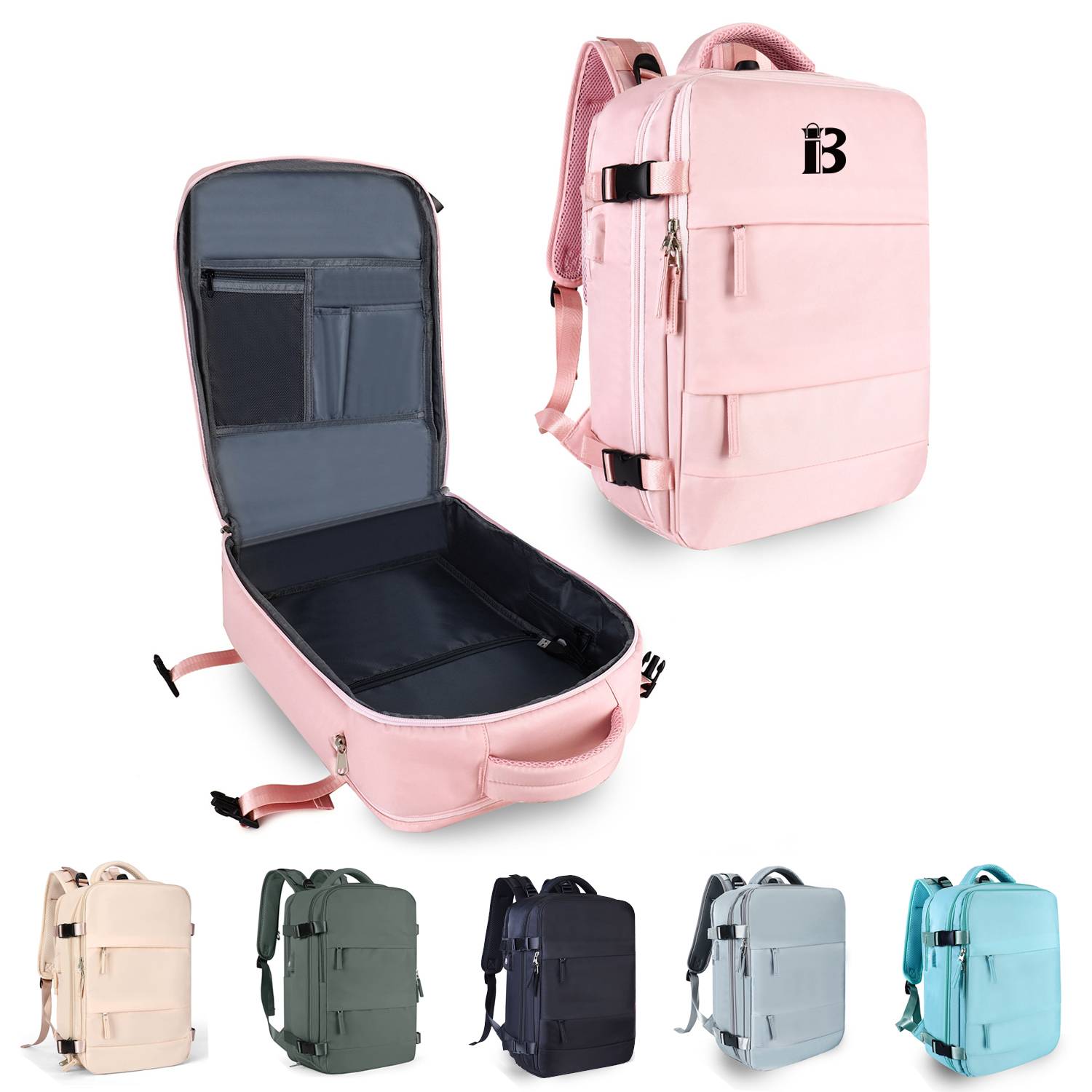 Nylon Travel Laptop Backpack with USB Charging Port 2