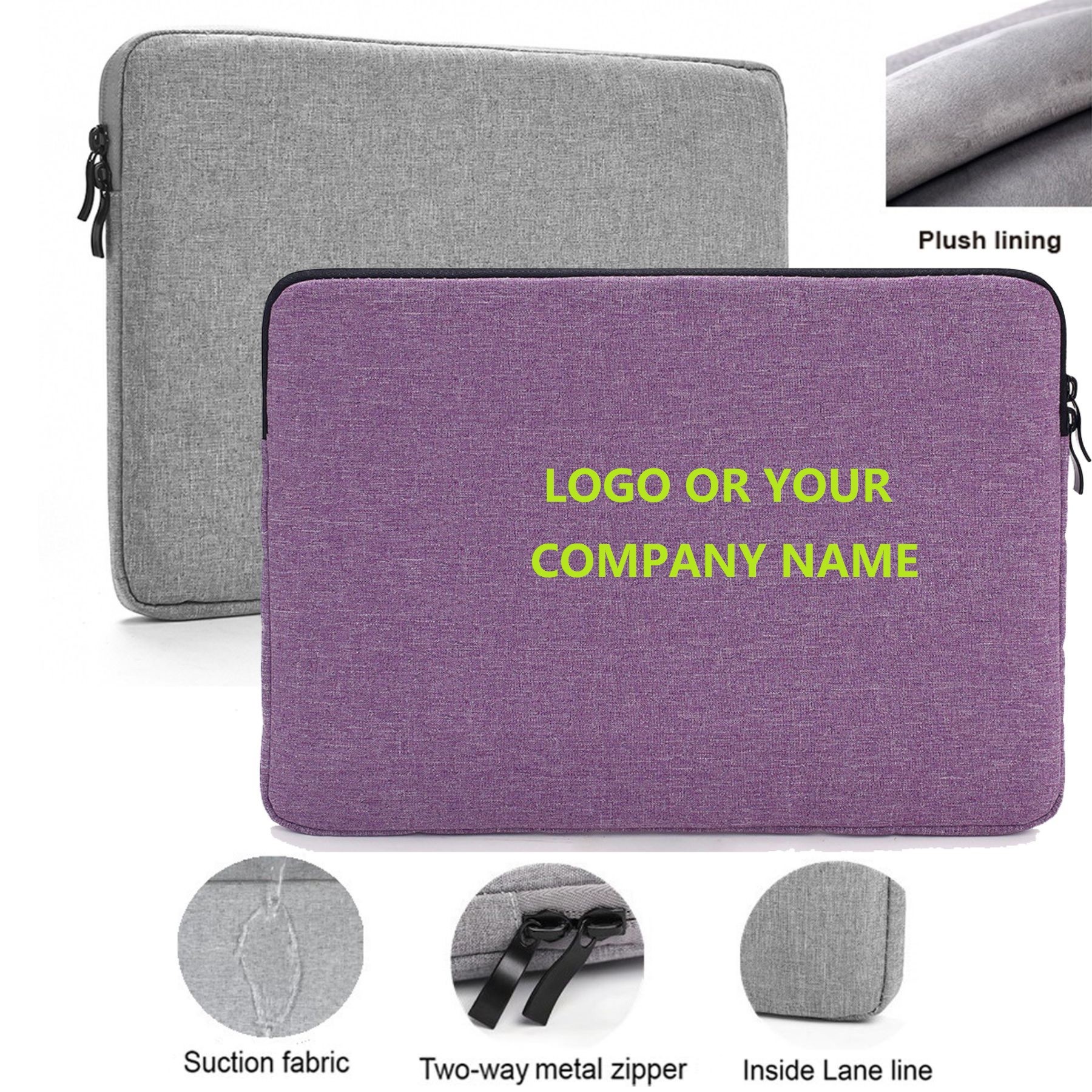Polyester Laptop Sleeve with Suction Fabric & Plush Interior 5