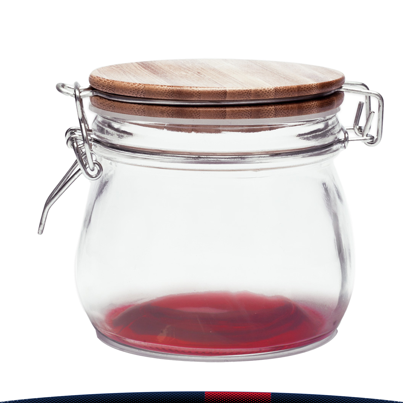 16 oz Glass Candy Jars with Wire Wooden Lids 2