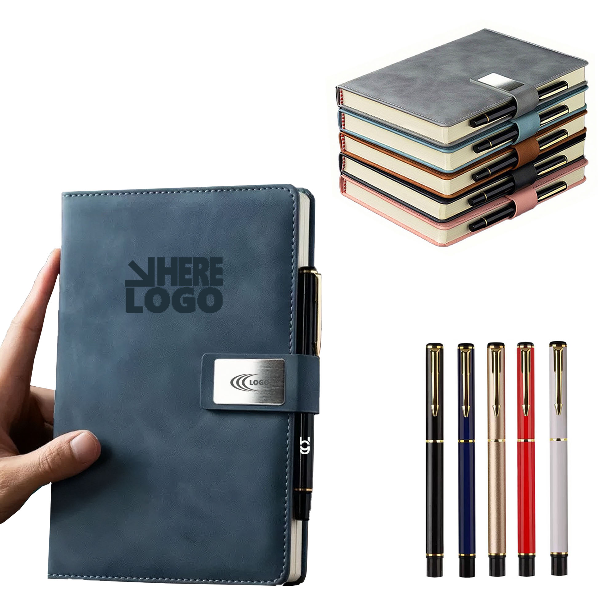 Customizable A5 Leather Notebook Set with Pen 1