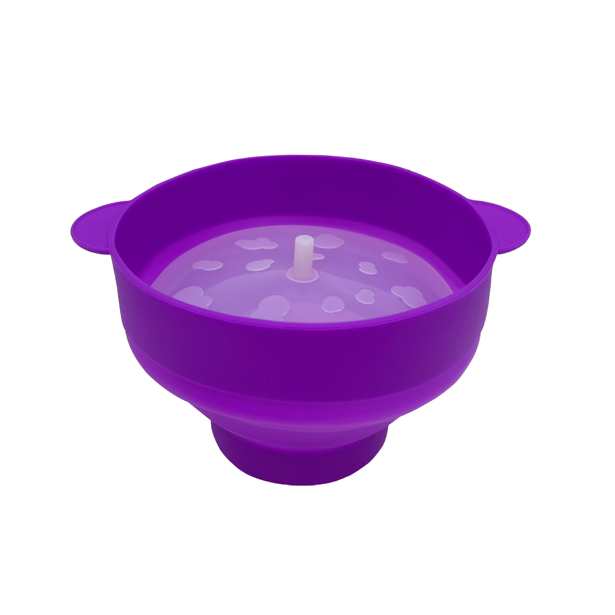Collapsible Silicone Popcorn Bowl With Lid 9.5" x 7.9" x 2.4" 2
