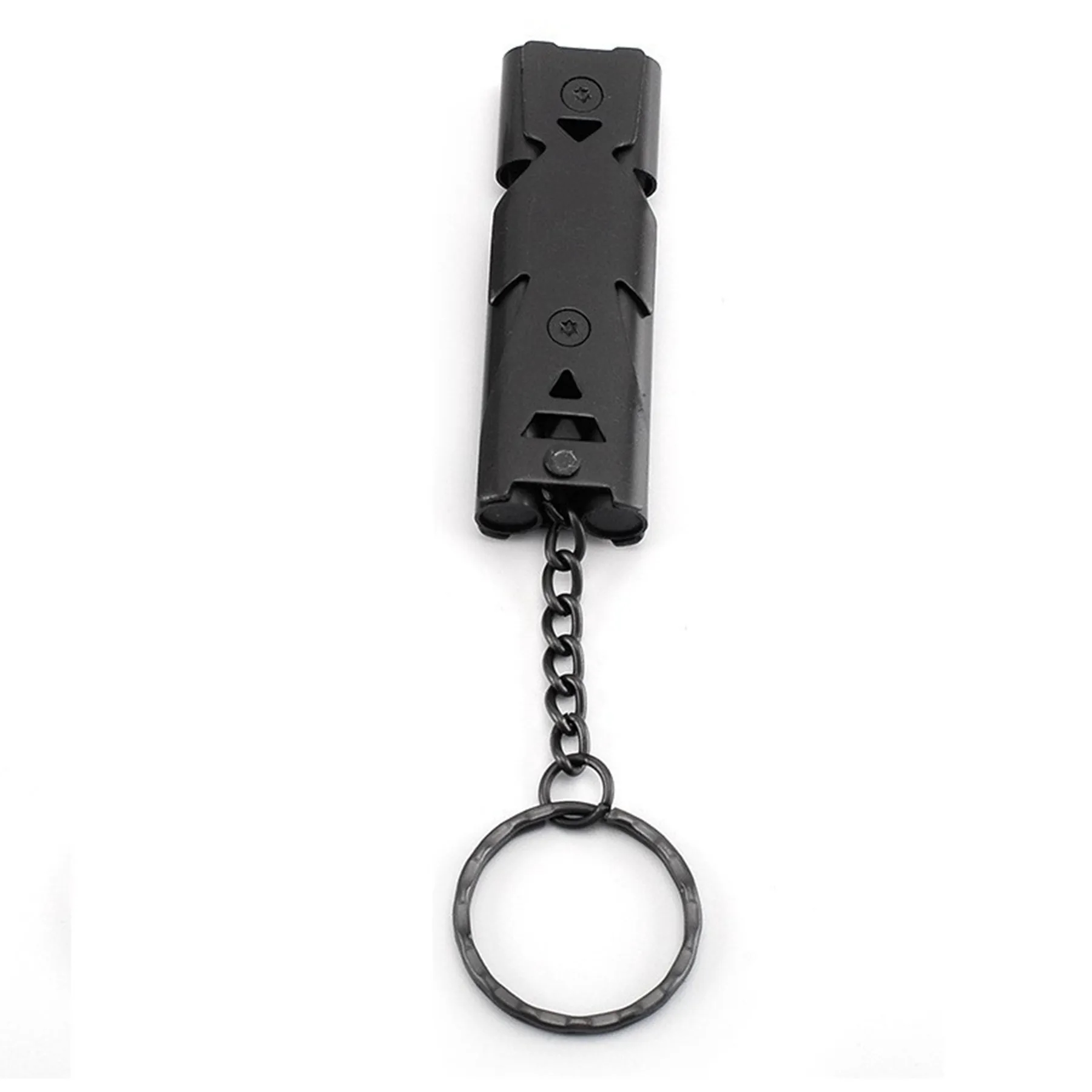 Metal Double Pipe Emergency Survival Self Defense Whistle 6