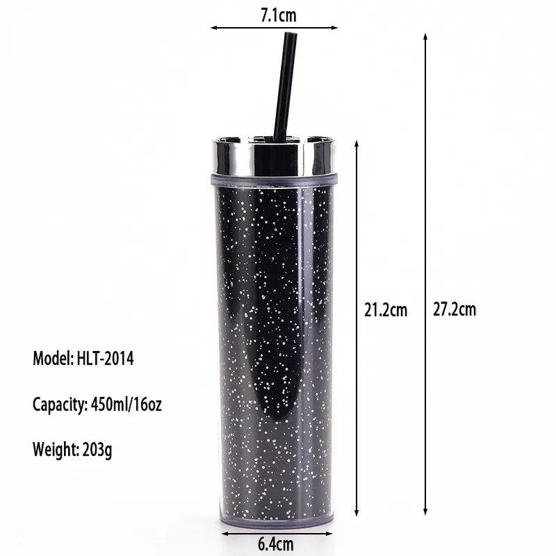 16OZ Double Plastic Straw Cup 7