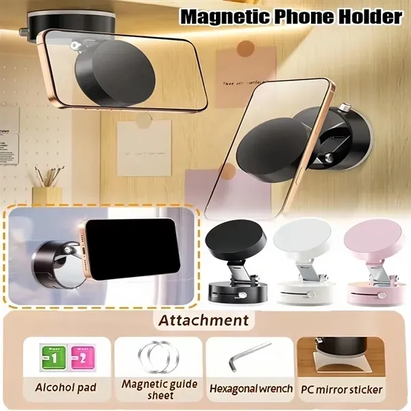 Foldable Magnetic Phone Holder with Vacuum Mount Stand 11