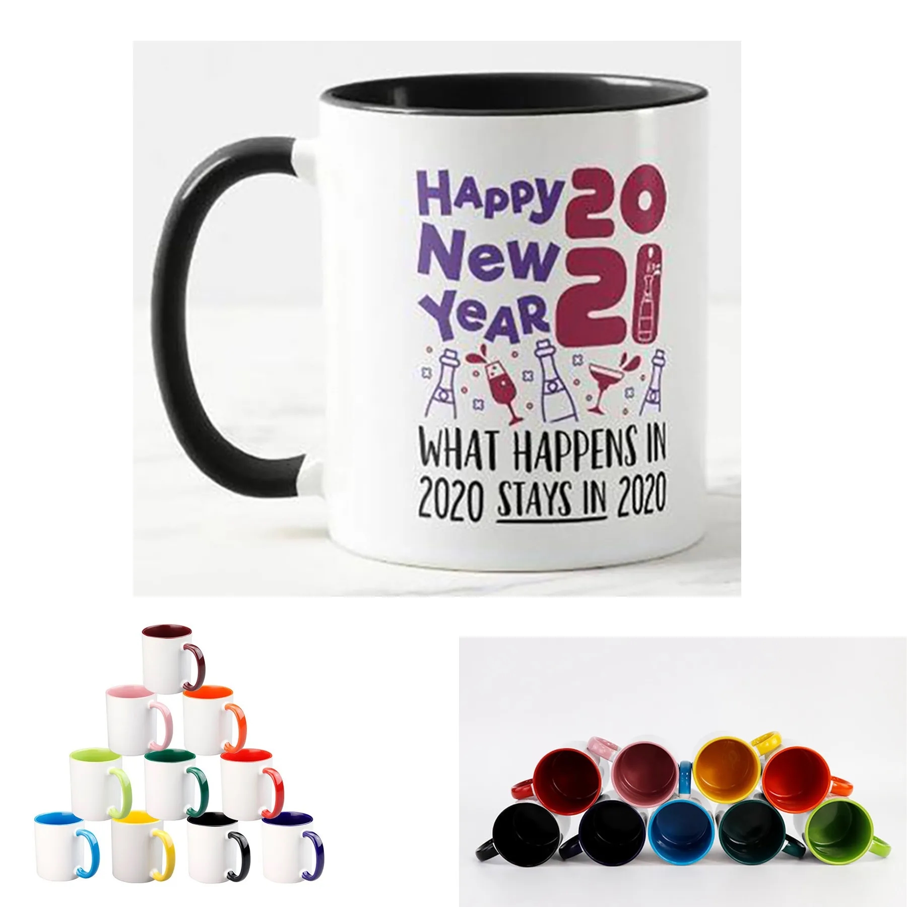11oz Mug Creamic C handle/Coloured Interi 6
