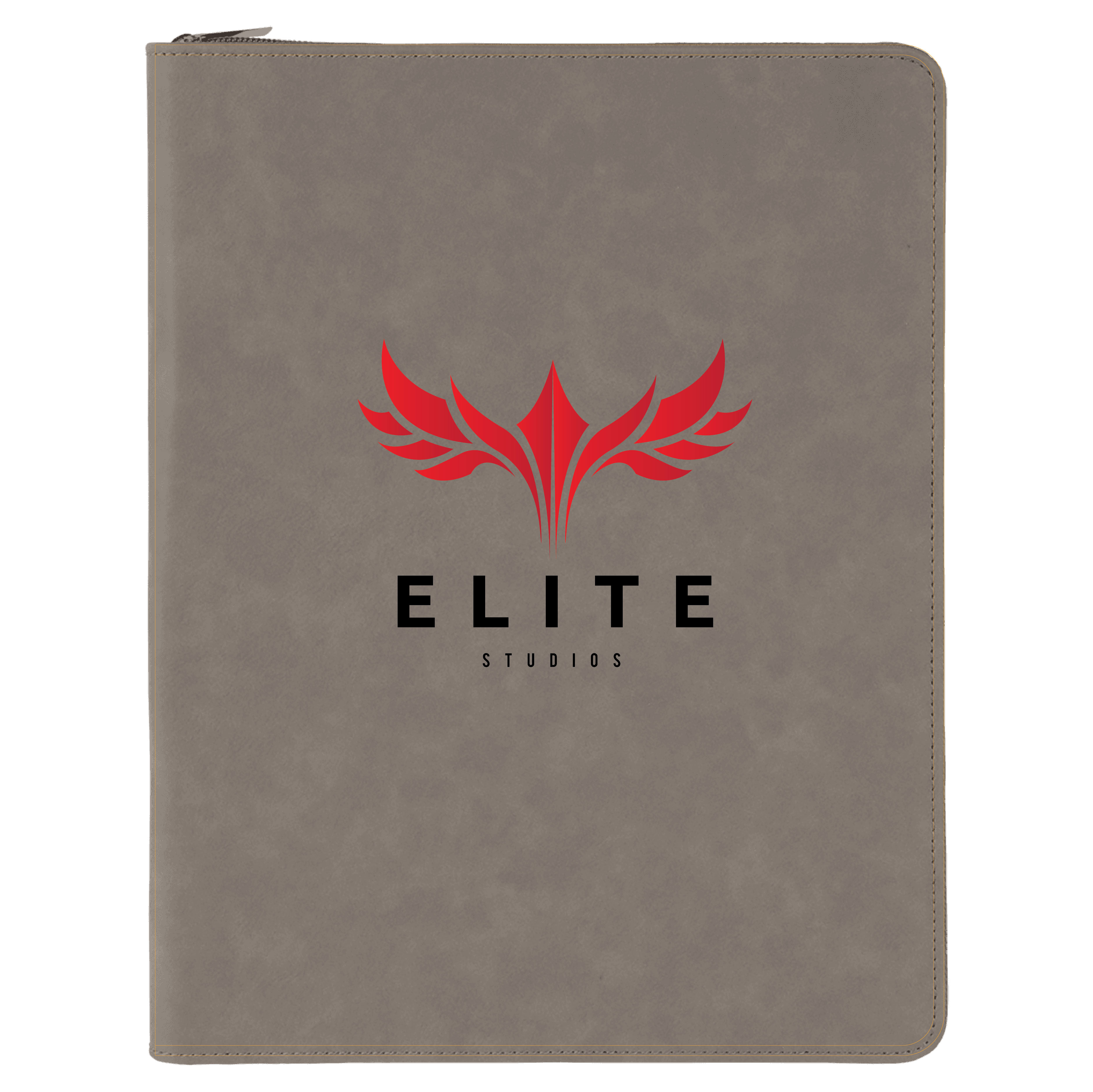 9" x 12" Leatherette Gray Portfolio with Zipper 10