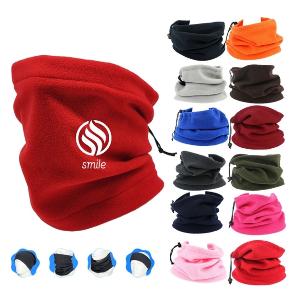 Multifunctional Fleece Winter Neck Gaiter with Drawstring 2