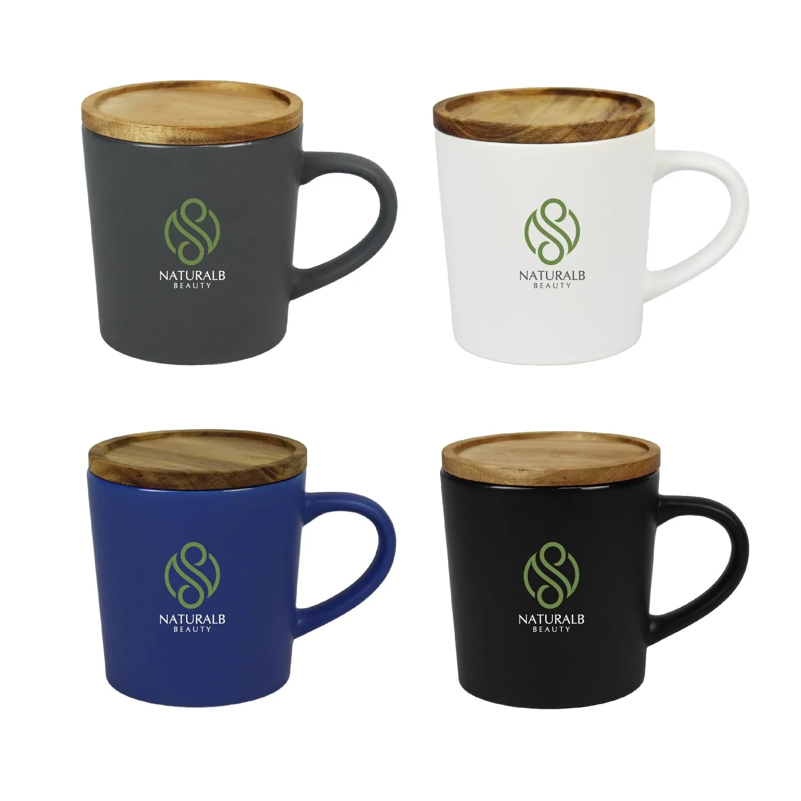 EcoChic Ceramic Mug with Wooden Lid 4