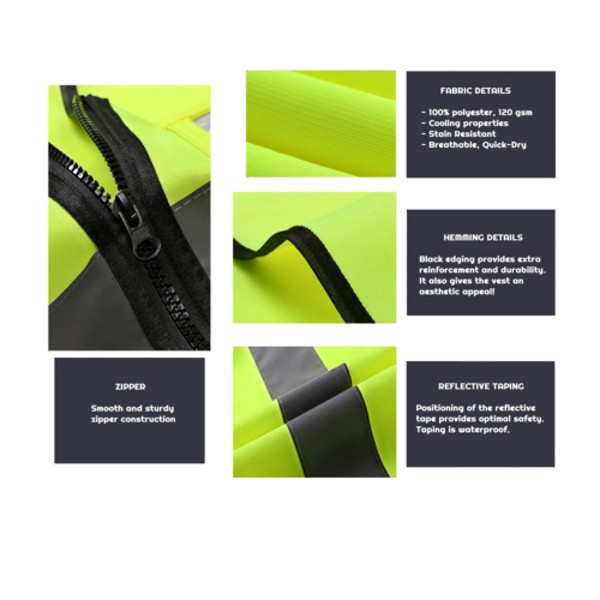 Visipro Front-Zip Reflective Safety Vest - Interlock - Ansi 3 4